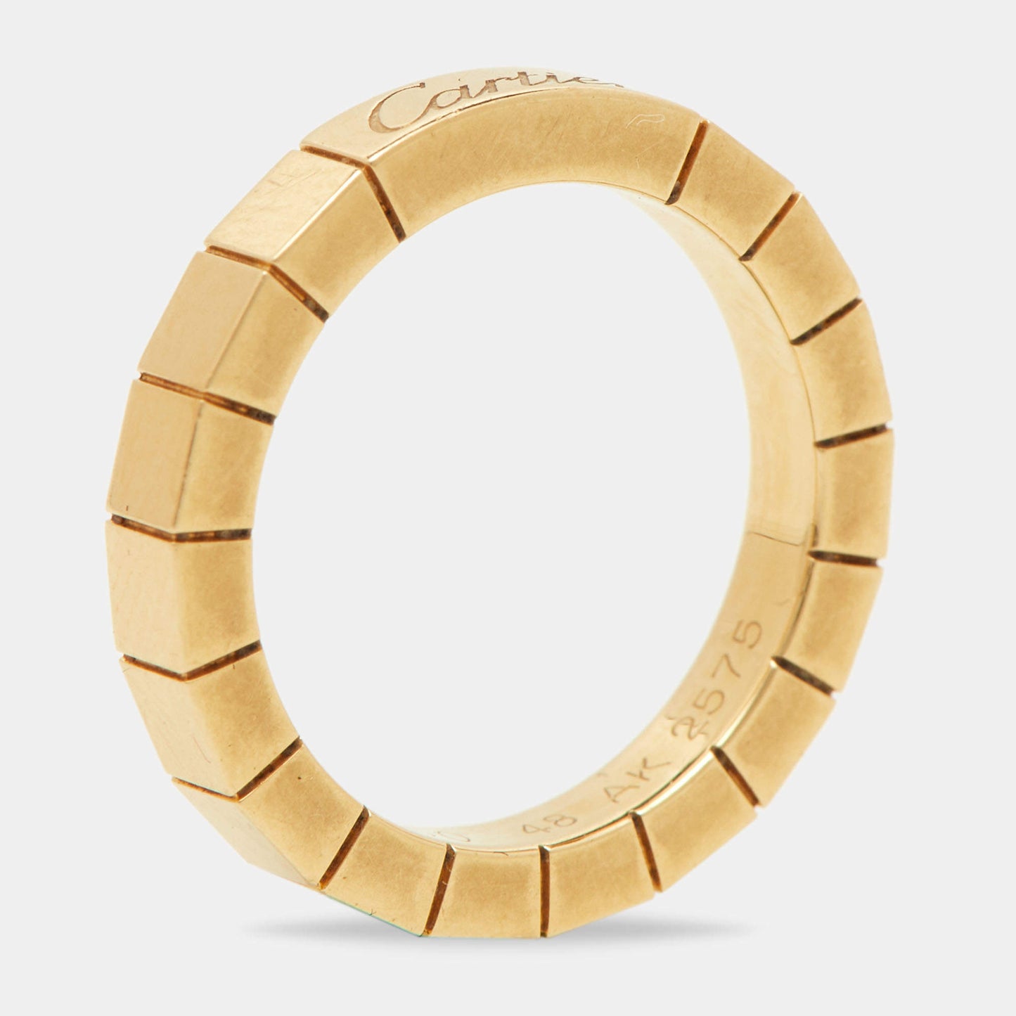 Original Cartier Lanieres 18K Yellow Gold Ring Size 48