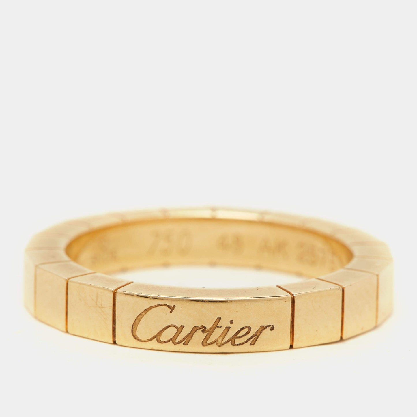 Original Cartier Lanieres 18K Yellow Gold Ring Size 48