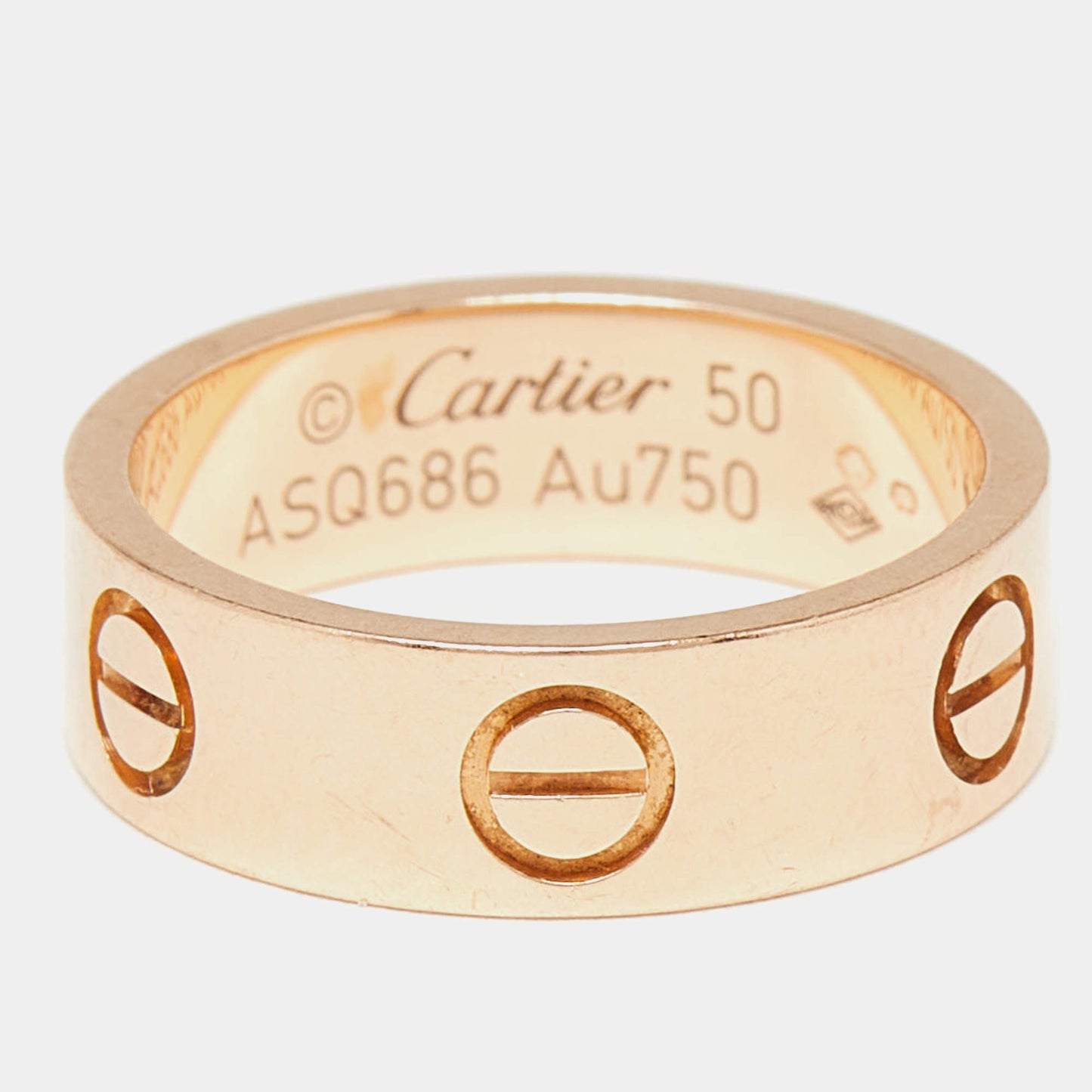 Original Cartier Love 18K Rose Gold Band Ring Size 50