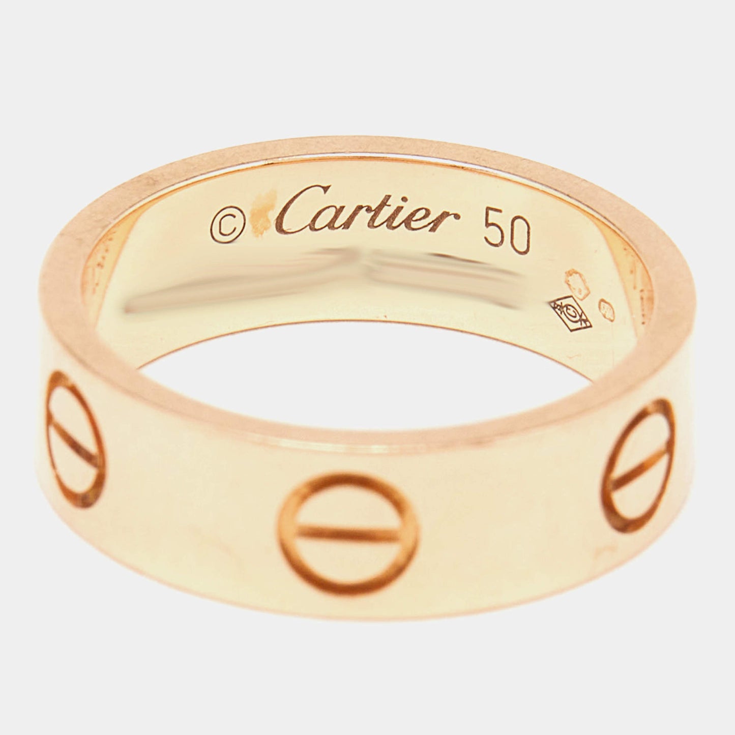 Original Cartier Love 18K Rose Gold Band Ring Size 50