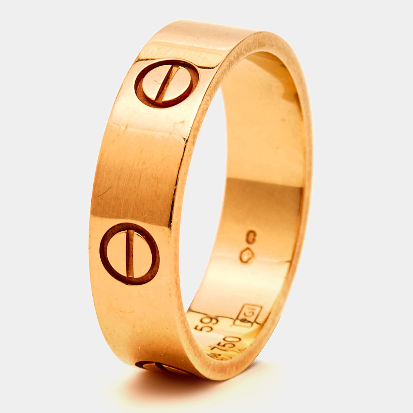 Original Cartier Love 18k Rose Gold Ring Size 59