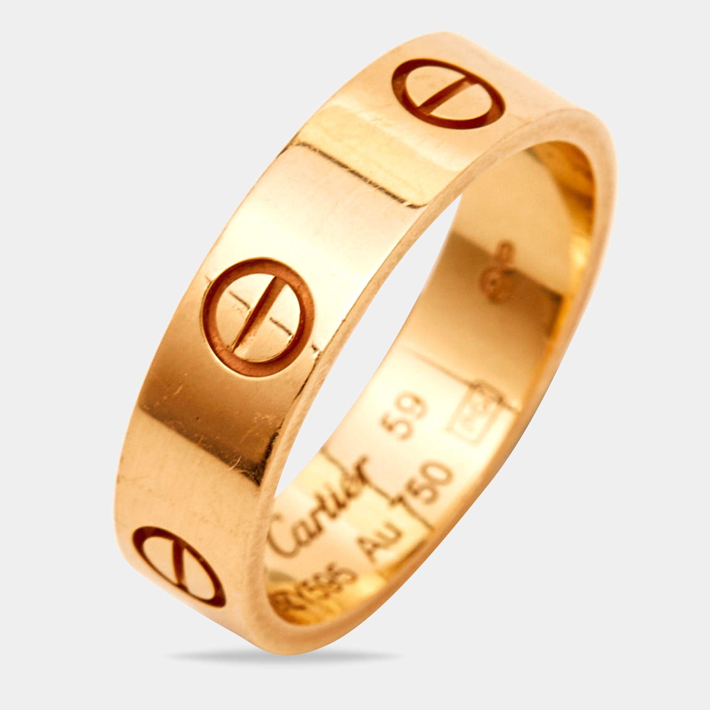 Original Cartier Love 18k Rose Gold Ring Size 59