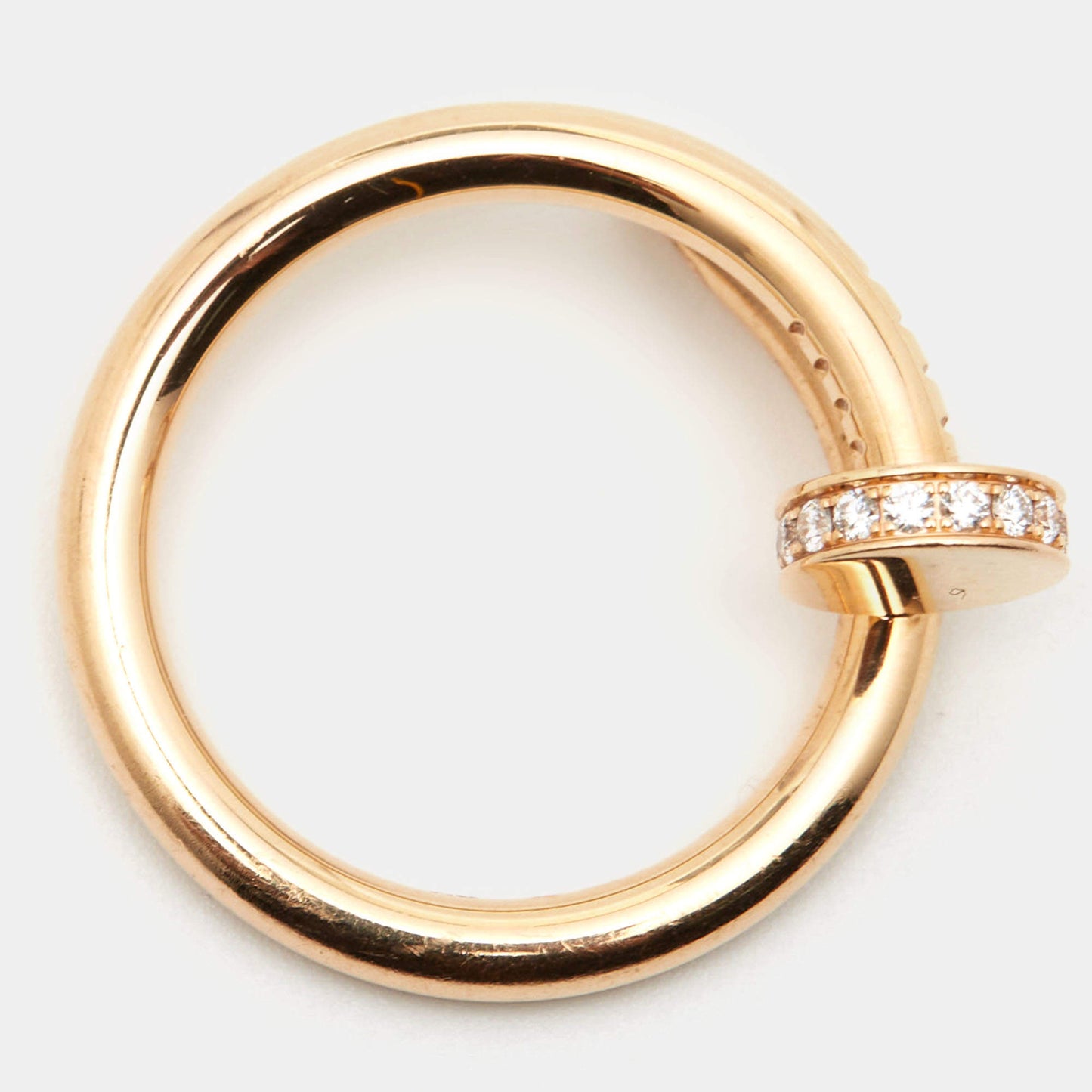 Original Cartier Juste Un Clou Diamond 18k Rose Gold Ring Size 55