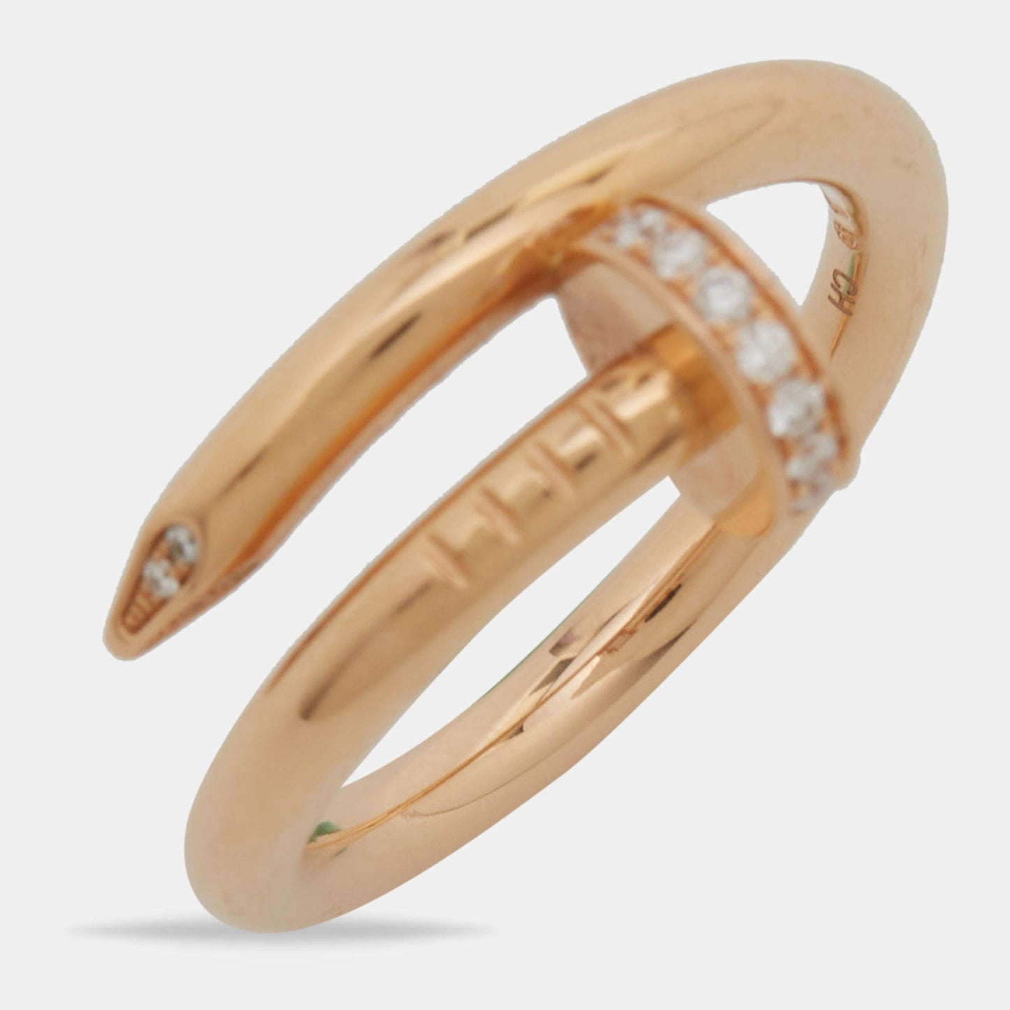 Original Cartier Juste Un Clou Diamond 18k Rose Gold Ring Size 55