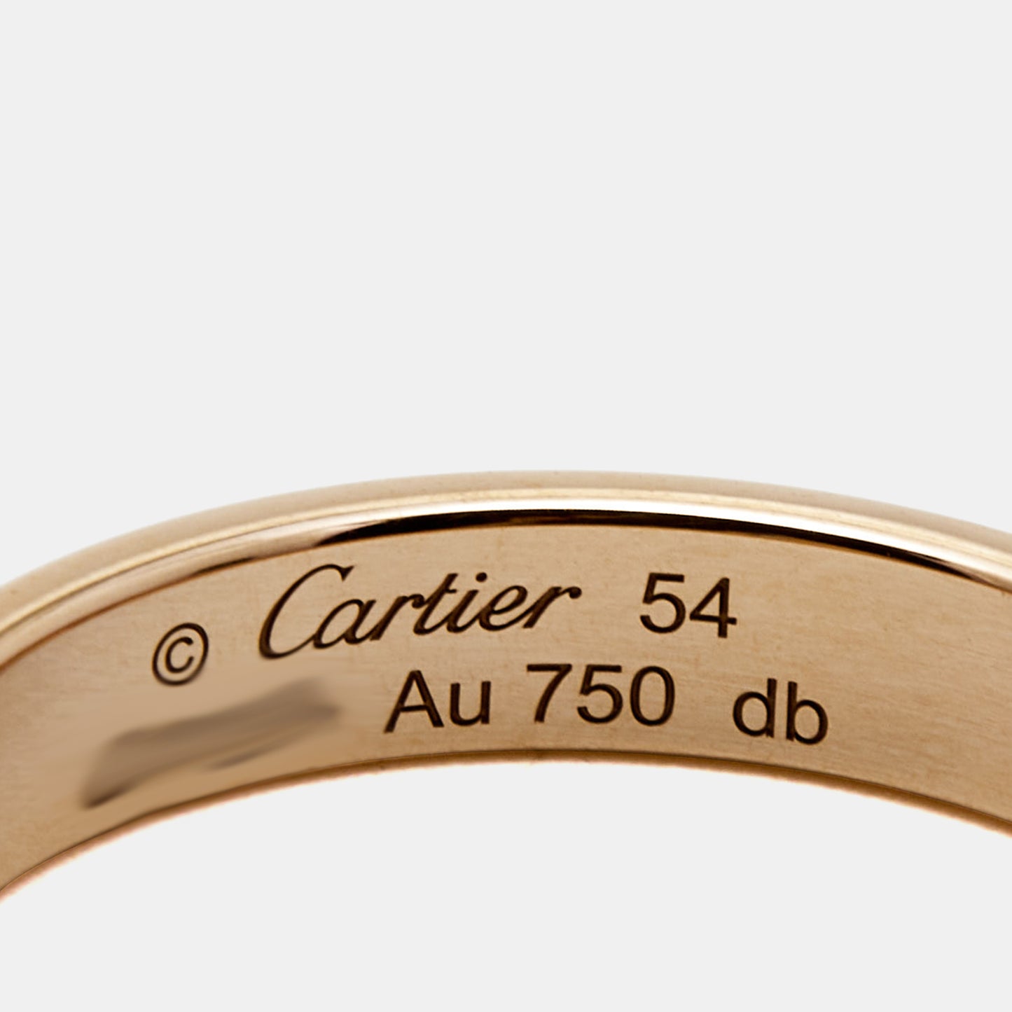 Original Cartier Love 18k Rose Gold Wedding Band Ring Size 54