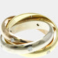 Original Cartier 18K Rose, White, Yellow Gold and Diamond Trinity Band Ring EU 49