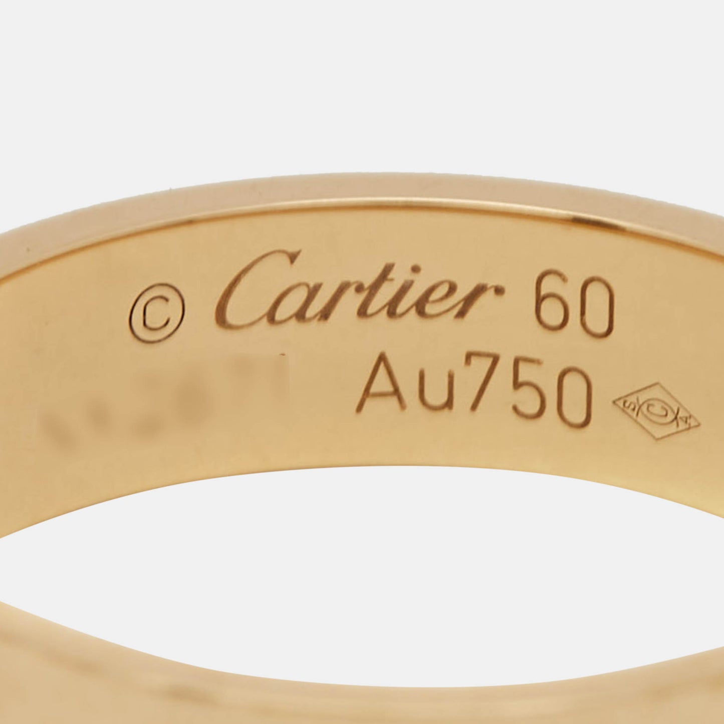 Original Cartier Love 18k Yellow Gold Ring  Size 60