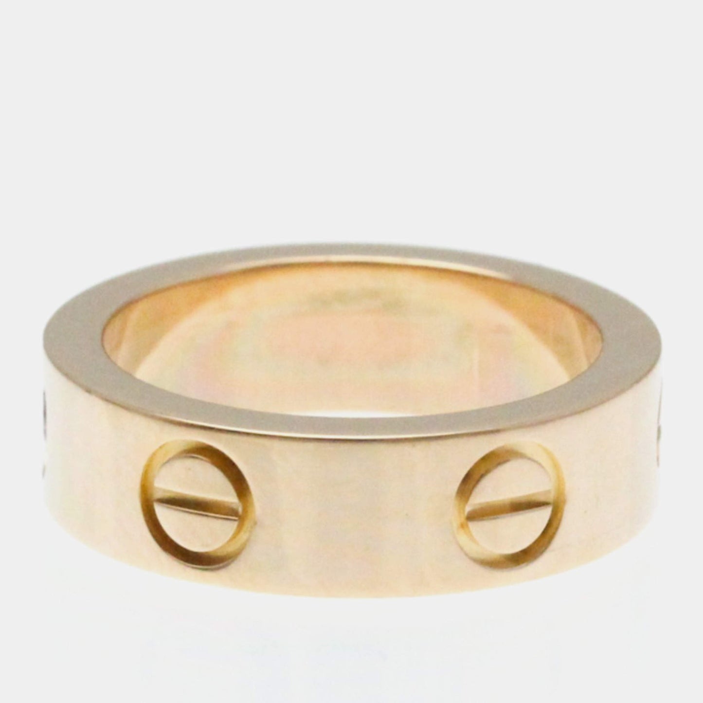 Original Cartier 18K Rose Gold and Sapphire Love Band Ring EU 50