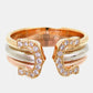 Original Cartier 18K Yellow Gold and Diamond C De Cartier  Band Ring EU 51