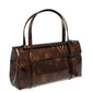 Original Cartier Brown Shine Leather Cabochon Flap Satchel