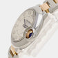 Original Cartier Silver Diamond 18k Rose Gold Stainless Steel Ballon Bleu Quartz Women's Wristwatch 28 mm