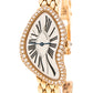 Original Cartier Silver 18K Rose Gold Diamonds Limited Edition Crash 3618 Women's Wristwatch 25 mm