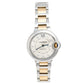 Original Cartier Silver 18k Rose Gold Stainless Steel Diamond Ballon Bleu 3489 Women's Wristwatch 33 mm