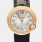 Original Cartier Silver 18K Rose Gold Alligator Leather Diamond Ballon Blanc WJBL0004 Women's Wristwatch 26.10 mm