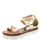 Original Casadei Yellow Patent Leather And Two Tone Python Embossed Leather Cross Strap Platform Sandals Size 37