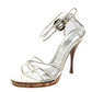 Original Casadei White Leather And PVC Cross Strap Sandals Size 39