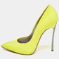 Original Casadei Neon Yellow Patent Leather Blade Pumps Size 38