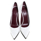 Original Celine White Leather Demi Pointed Toe Wedges Pumps Size 38.5 (Never Used)