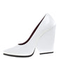 Original Celine White Leather Demi Pointed Toe Wedges Pumps Size 38.5 (Never Used)