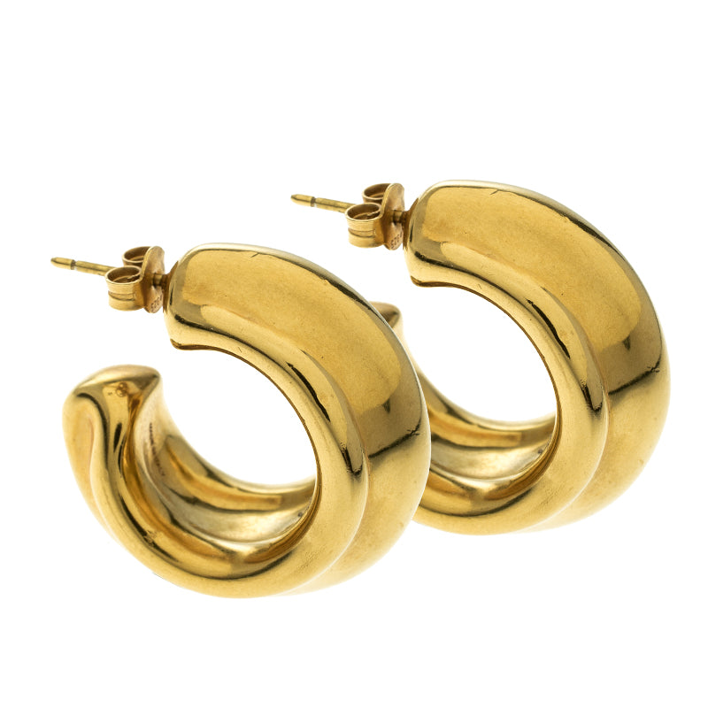 Original Celine Vermeil Gold Tone Hoop Earrings