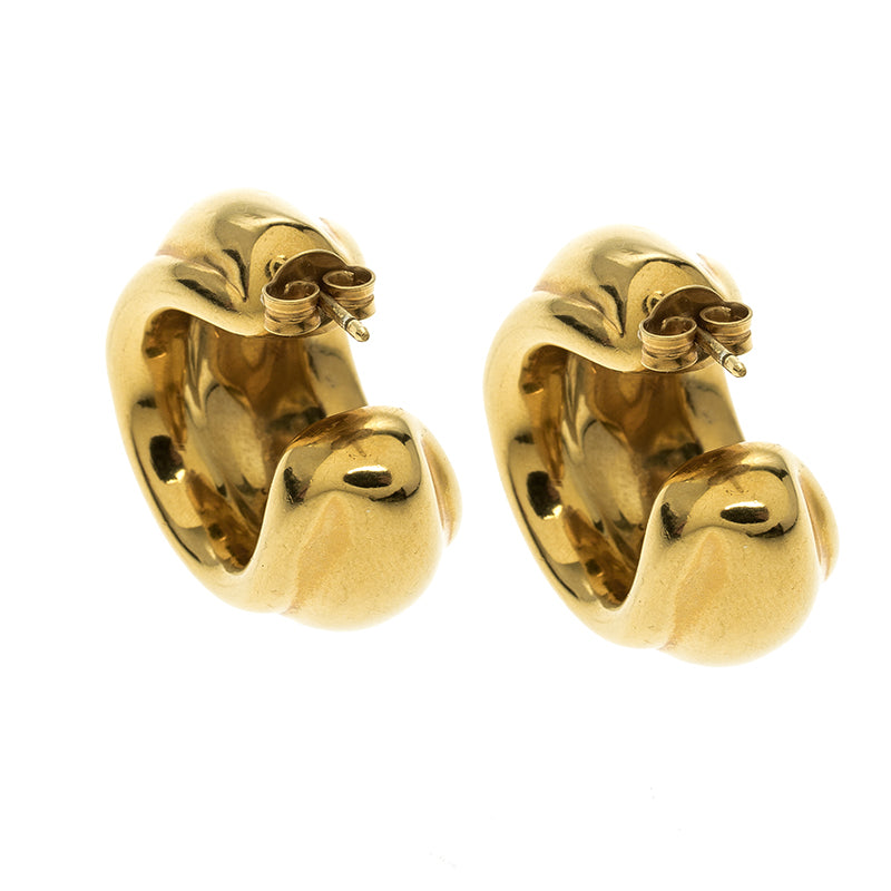 Original Celine Vermeil Gold Tone Hoop Earrings