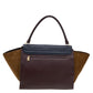 Original Celine Tri-Color Leather And Suede Large Trapeze Top Handle Bag