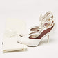 Original Celine White Leather Night Out Ankle Tie Pumps Size 38