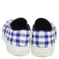 Original Céline White/Blue Check Canvas Slip On Sneakers Size 38