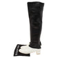 Original Celine White/Black Leather Knee Length Boots Size 39