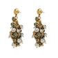 Original Carolina Herrera Faux Pearl & Crystal Cluster Gold Tone Dangle Earrings