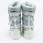 Original Chanel Light Grey/White Nylon And Leather Snow Boots Size 38.5 (Never Used)