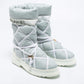 Original Chanel Light Grey/White Nylon And Leather Snow Boots Size 38.5 (Never Used)