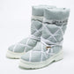 Original Chanel Light Grey/White Nylon And Leather Snow Boots Size 38.5 (Never Used)