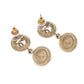 Original Chanel CC Faux Pearl Textured Gold Tone Drop Earrings