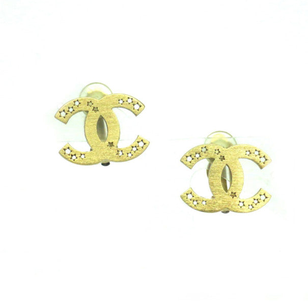 Original Chanel CC Logo Starred Earrings