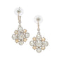 Original Chanel CC Floral Crystal Silver Tone Drop Earrings