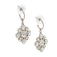 Original Chanel CC Floral Crystal Silver Tone Drop Earrings