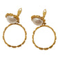 Original Chanel Faux Pearl Gold Tone Hoop Earrings