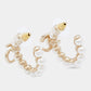 Original Chanel Faux Pearl & Crystal CC No 5 Hoop Earrings