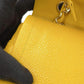 Original Chanel Yellow Caviar Leather Matelasse W Flap W Chain Shoulder bag Size 25