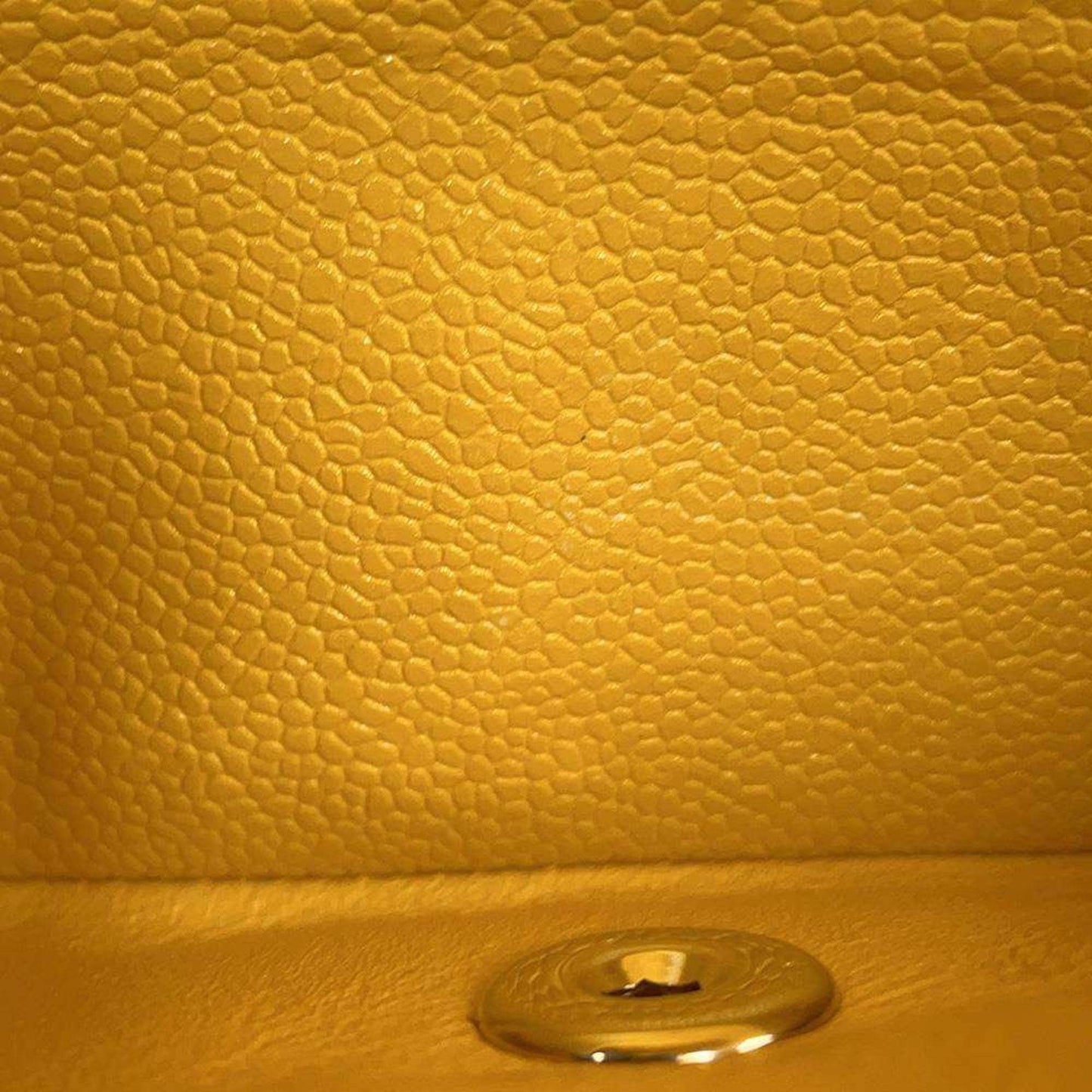 Original Chanel Yellow Caviar Leather Matelasse W Flap W Chain Shoulder bag Size 25