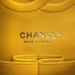 Original Chanel Yellow Caviar Leather Matelasse W Flap W Chain Shoulder bag Size 25