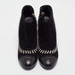 Original Chanel Black/White Whipstitch Suede CC Ankle Booties Size 41