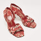 Original Chanel Red/White  Canvas Ankle Strap Sandals Size 38