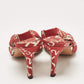 Original Chanel Red/White  Canvas Ankle Strap Sandals Size 38