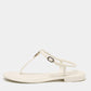 Original Chanel White Leather CC Thong Sandals Size 38