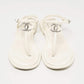 Original Chanel White Leather CC Thong Sandals Size 38