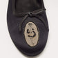 Original Chanel Black Satin Ballet Flats Size 41