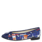 Original Chanel Multicolor Abstract Printed Patent Leather CC Cap Toe Ballerina Flats Size 37.5