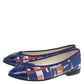 Original Chanel Multicolor Abstract Printed Patent Leather CC Cap Toe Ballerina Flats Size 37.5